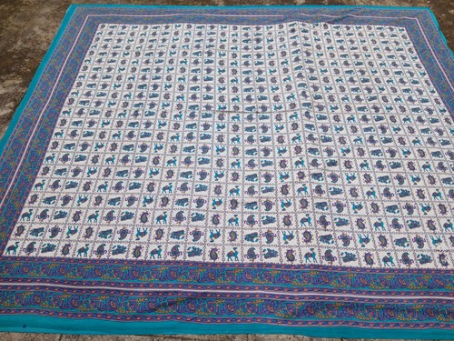 Große indische bettdecke blau - große,