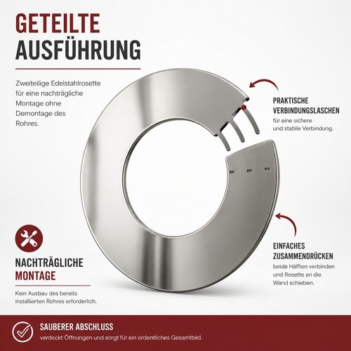 Geteilte abdeckrosette - geteilte,
