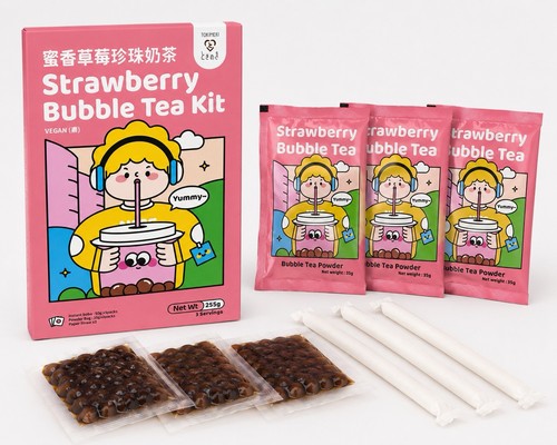 Erdbeere bubble tea set - tea, –