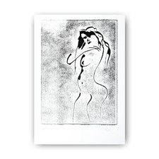 Holzschnitt druckgrafik frau - druckgrafik, "frau"