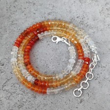 Feueropal kette facettiert - feueropal,