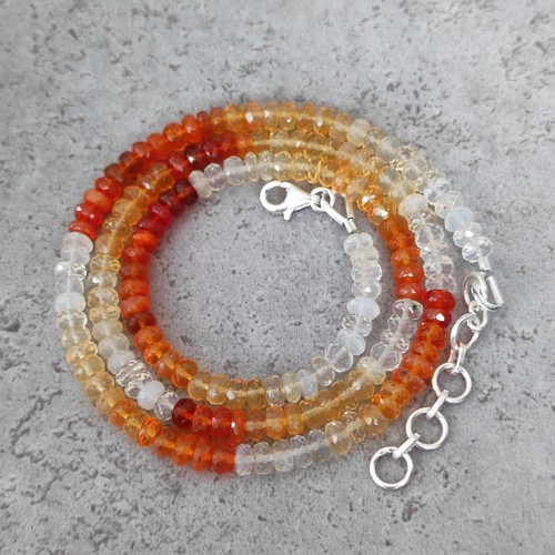 Feueropal kette facettiert - kette,