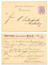 100142 - Mi.Nr. 40 - Postkarte Albert Hahn, Kunstwollfabrik - Berlin 1.10.1881