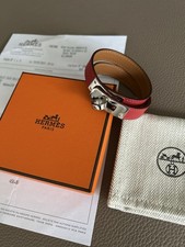 🎀 Hermes Kelly Double Tour Armband, neuwertig ohne Kratzer. T3. Rot / Palladium