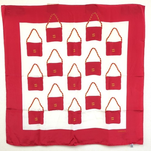 Vintage chanel seidentuch rot - vintage,