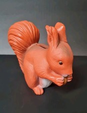 Spardose Eichhörnchen Sparkasse - Sparschwein - Kunststoff - alt - Werbung 
