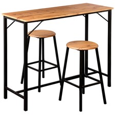 Bar Set 3-teilig Bartisch + Barhocker Küchentisch Küchentresen Barstuhl Esstisch