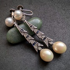 Art Deco Ohrringe 935 Silber