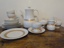 Kaffee Service Geschirr Thomas weiß mit Golddekor für 6 Personen