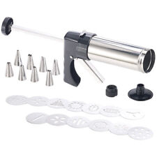 Profi-Edelstahl-Gebäckpresse & Garnierspritze, 13 Schablonen, 8 Tüllen