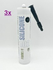 3x Tegra Fome Flex Sanitär-Silikon 102 310 ml Sanitärsilikon wasserfest Schwarz