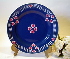 antik/museal Opaque Sarreguemines Utzschneider Teller Hohlwein 3103 blau +Herzen