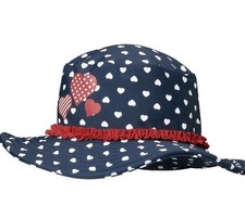 Sonnenhut UV-Schutz 50+ 53 cm Playshoes dunkelblau m. weißen Herzen neuwertig
