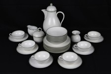 KPM Porzellan Kaffeeservice 6 Personen 28 Teile grüner Rand vintage 20er/30er