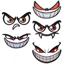 5x Aufkleber Augen Auto