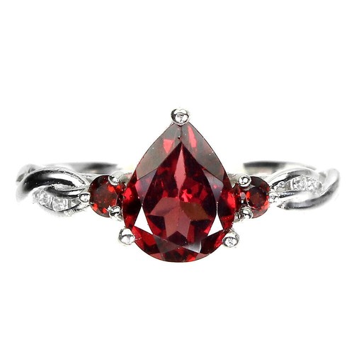 Garnet diamant ring 925 - &,