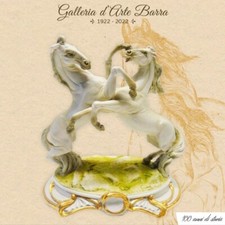 Porzellan Capodimonte. Paar Rampende Pferde.