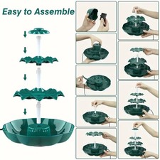 Solar-betriebener Wasserbrunnen mit USB-Backup - 3er-Set für Outdoor/Indoor, tur