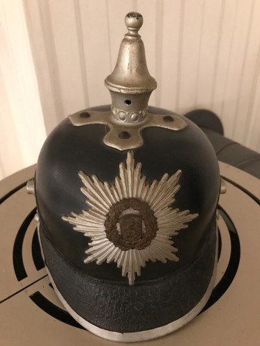 Alte pickelhaube lederhelm mit - alte,