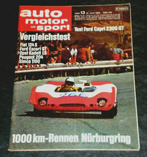 Auto Motor Sport 13/69 Ford Capri 2300 GT,Autobianchi A 111,Fiat 124,Lamborghini