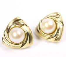 ♦♦ Ohrstecker in 14 kt 14k 585 er Gelb Gold mit Zuchtperle Perle Ohrringe Damen