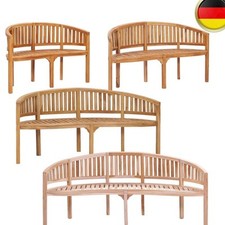 Teak Massiv Sitzbank Bananenbank Gartenbank Holzbank mehrere Auswahl vidaXL