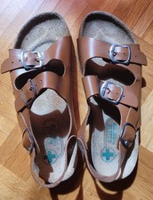 Schlappen Sandalen braun Mayer Fußform Echt Leder 42 neu
