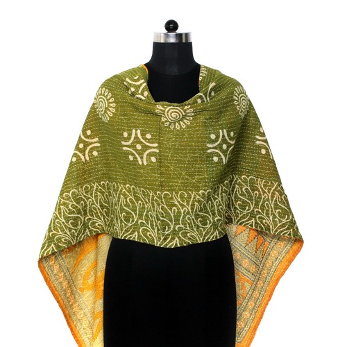 Baumwolle kantha schal - baumwolle,