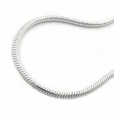 Echt Platin 950 Juwelier Schlangen Hals Kette Collier 1 mm Pt 950 mit Karabiner