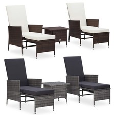 3-tlg. Garten-Lounge-Set mit