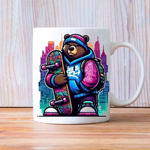 Street teddybär mug graffiti - street,