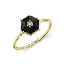 14K Gold Schwarzer Onyx