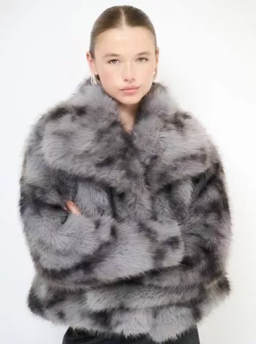 Damen kunstfell jacke - kunstfell,