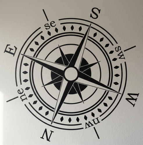 Wandtattoo windrose kompass - wandtattoo,