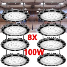 8X UFO LED Hallenbeleuchtung 100W Industrielampe High bay Hallenstrahler Lampe
