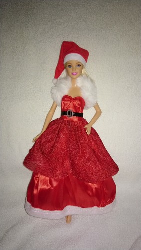 Barbie kleid nikolaus mütze - barbie,