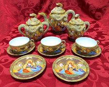 Antikes Japan.Teeservice ´Satsuma´ Meister, Dai Nippon 11 Tlg.