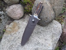 LINDER  SAUFÄNGER  ABFANGMESSER JAGDMESSER SAUTÖTER HIRSCHHORNGRIFF