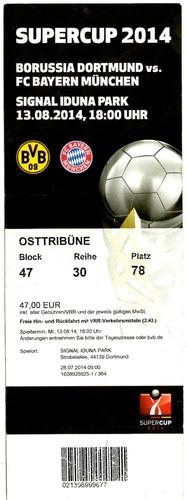 Ticket dfb supercup - ticket, 13.08.2014