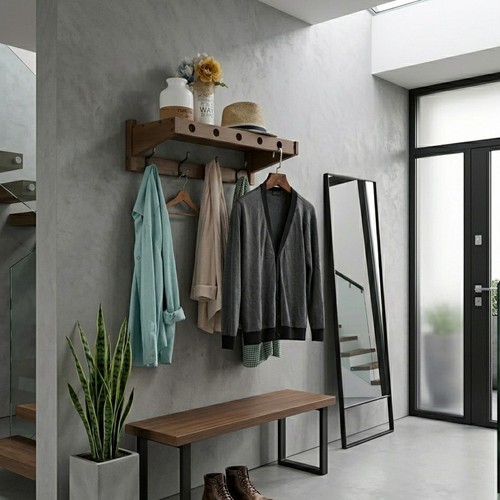 Wandgarderobe massiv bambus - wandgarderobe,