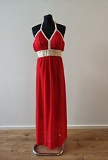 Wunderschönes Maxikleid in sattem rot Spitze Neckholder Gr. S 36 elegant Sommer
