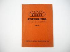 MWM KD 211 2-Zylinder Klein-Dieselmotor Betriebsanleitung Wartung 1958