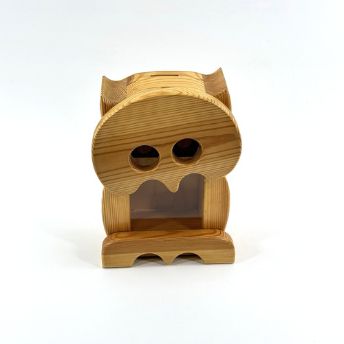 Holz eule spardose - holz,