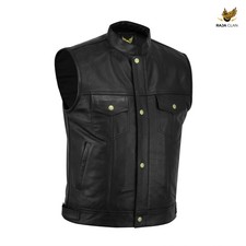 Herren Top Grain Leder Weste