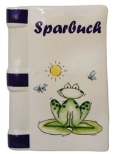 Spardose Frosch Sparbüchse Kinder Porzellan Sparbuch Sparschwein Kinderspardose