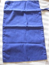 Schuhbeutel Stoff Beutel Blau Reisen Aufbewahren Sack Bindeband Vintage 50x30cm