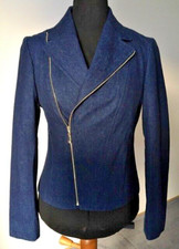 Damen Jeans Jacke mit Reißverschluss und Satinfutter, modisch, Größe 38