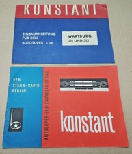 Autoradio konstant Einbauanleitung Bedienungsanleitung DDR PKW Wartburg 311 312
