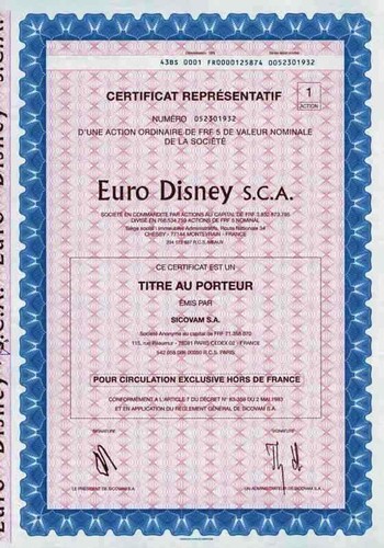 Euro disney sicovam - disney,