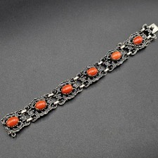 Korallen silber armband - korallen,